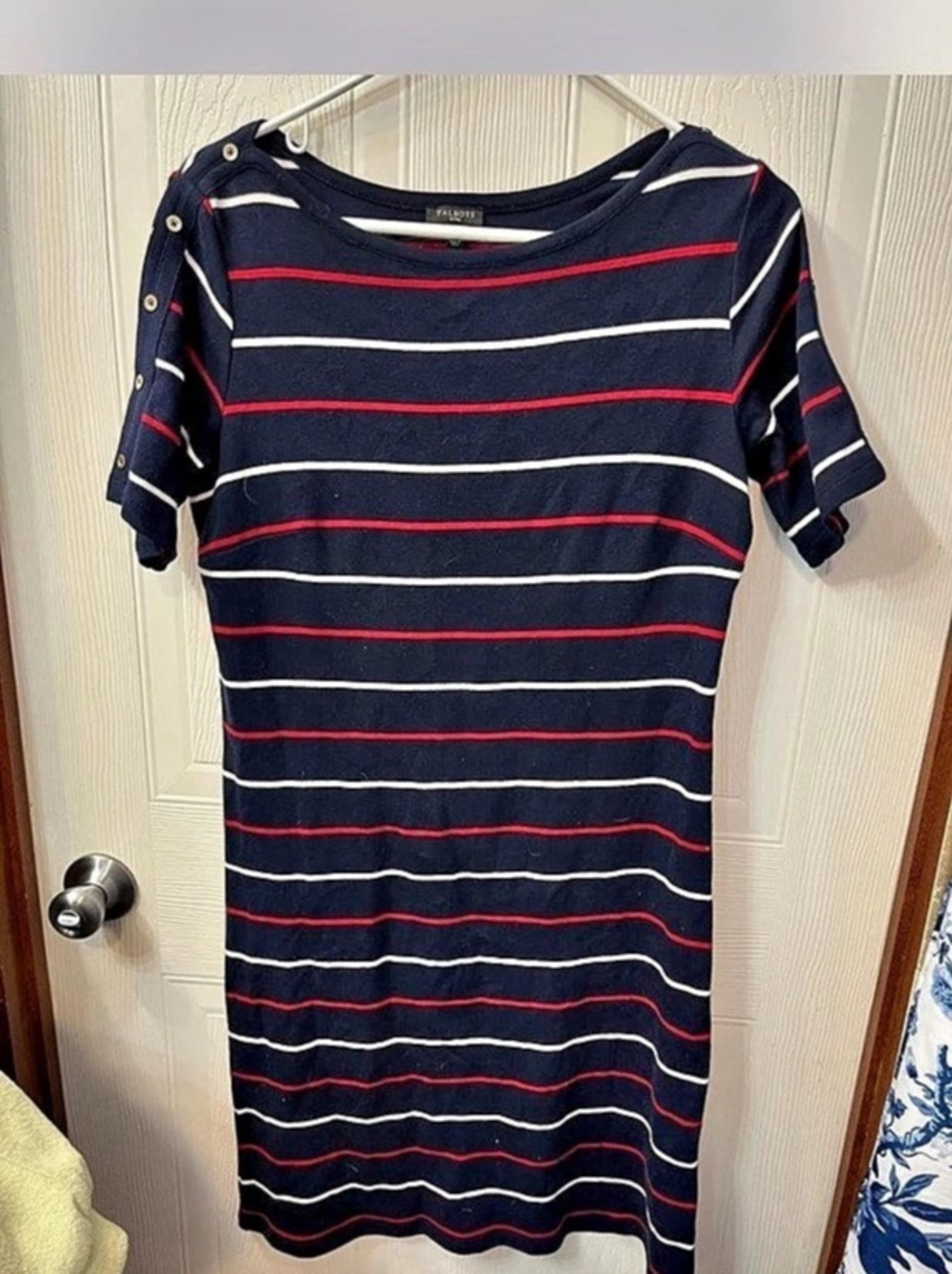 Talbots Striped Mini Dress in Black & Red